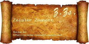 Zeisler Zsanett névjegykártya